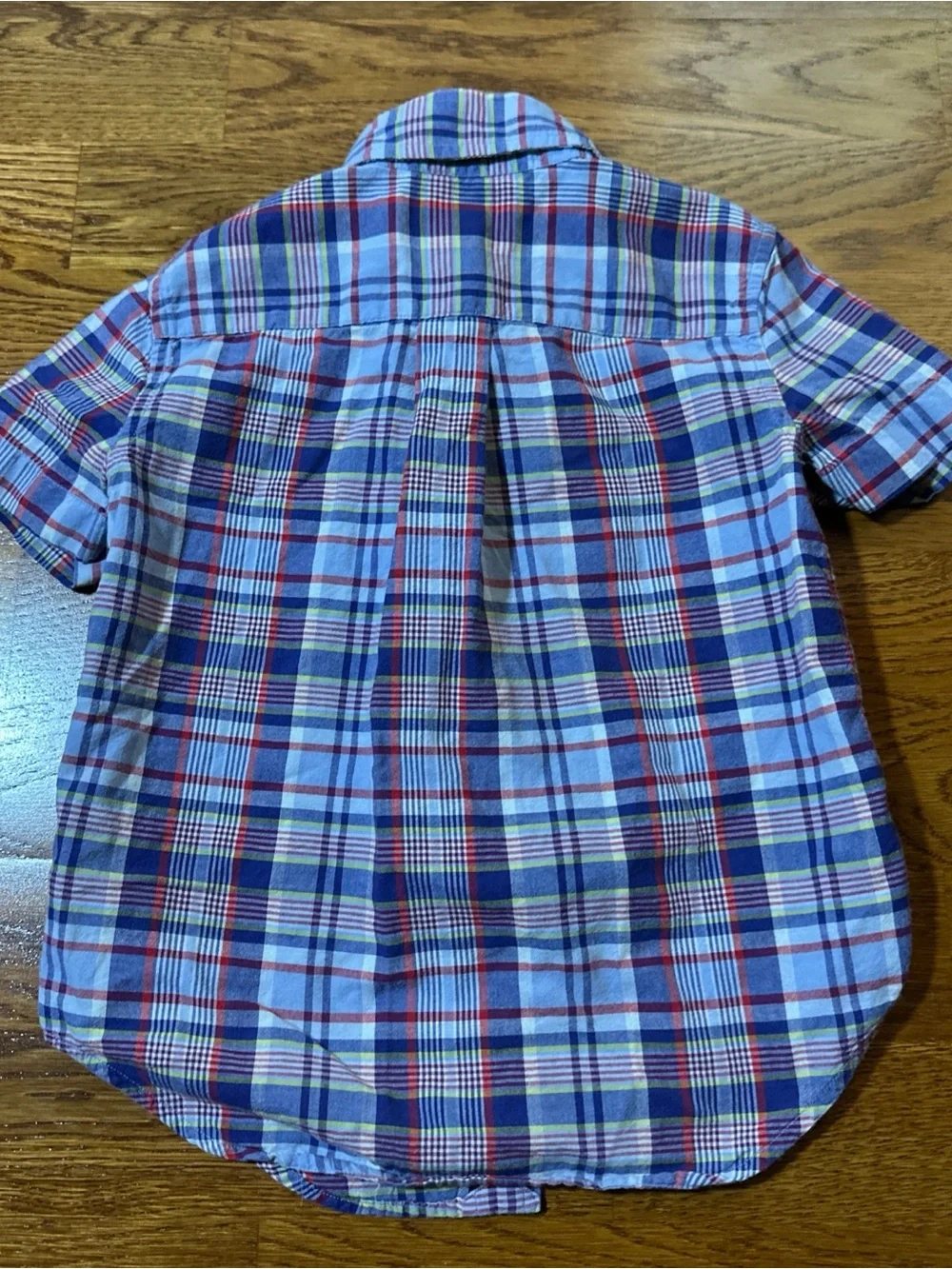 Polo Ralph Lauren Toddler Boys Blue Plaid Short Sleeve Button Down Shirt Size 3T
